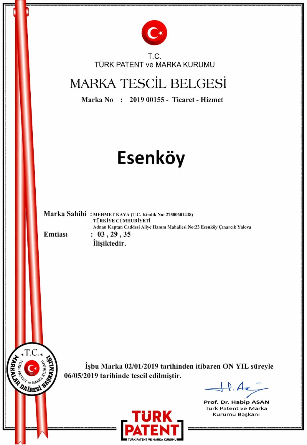 İsim Patentimiz